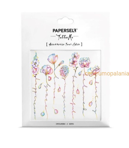 Tatuaż zmywalny Flower Script 2szt Paperself