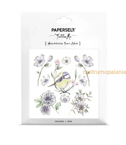 Tatuaż przyklejany naklejka tymczasowa Paperself Blue Bird