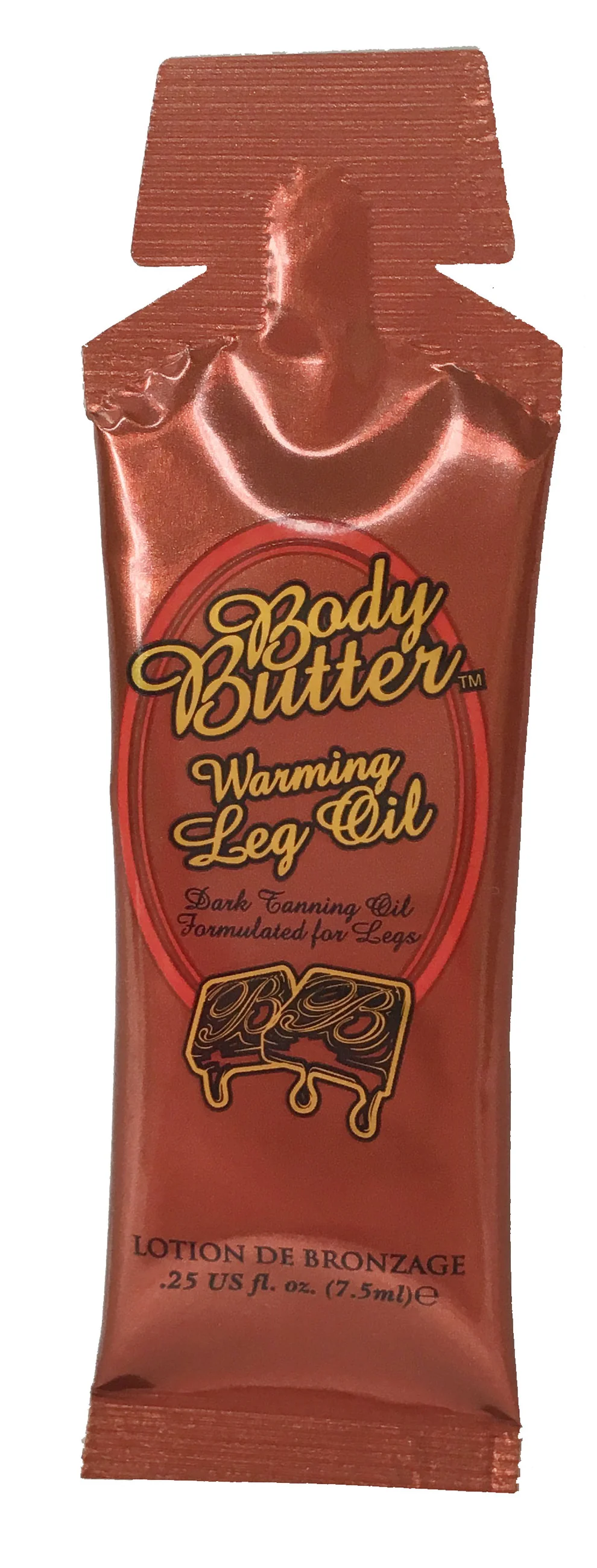 Body Butter rozgrzewający olejek do opalania nóg w saszetce