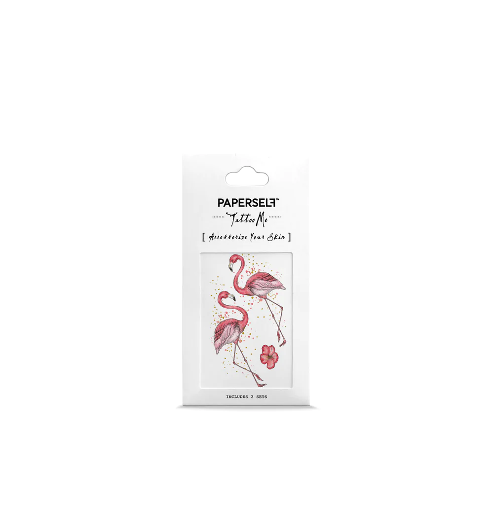 Paperself tatuaz wodny na plecy Mini Flamingo