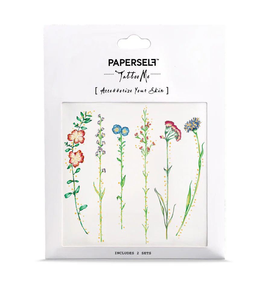 Tatuaż damski tymczasowy naklejka Vintage FlowersPaperself